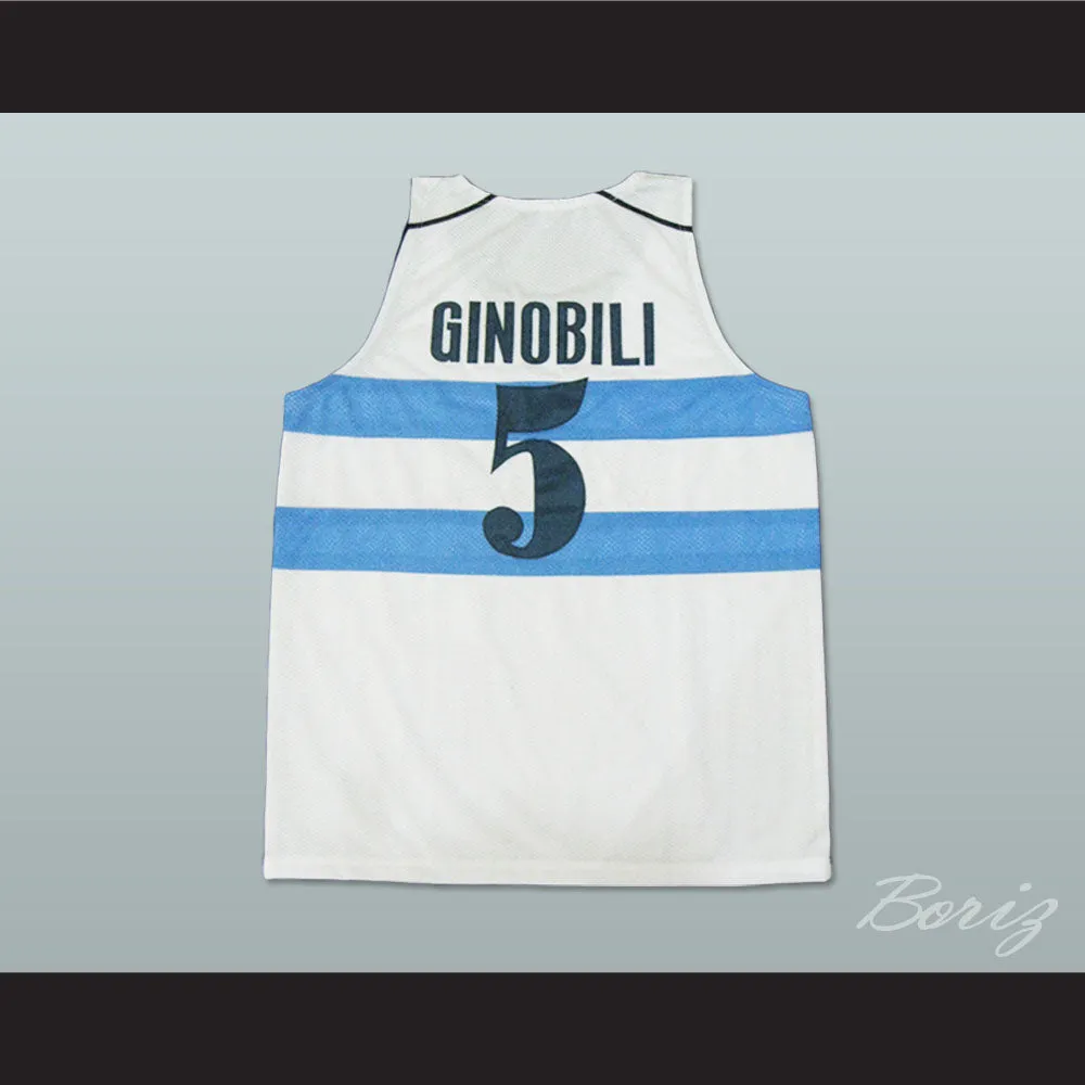 Manu Ginobili 5 Argentina White Basketball Jersey
