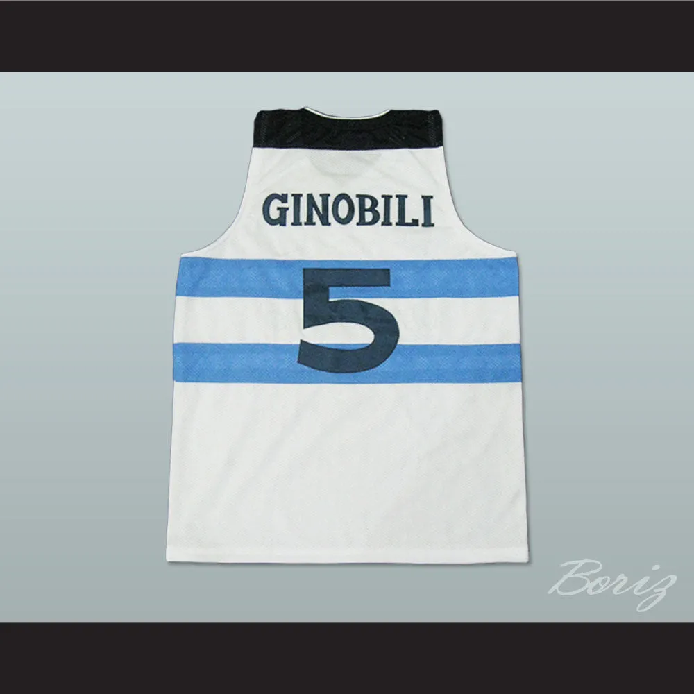 Manu Ginobili 5 Argentina White Basketball Jersey