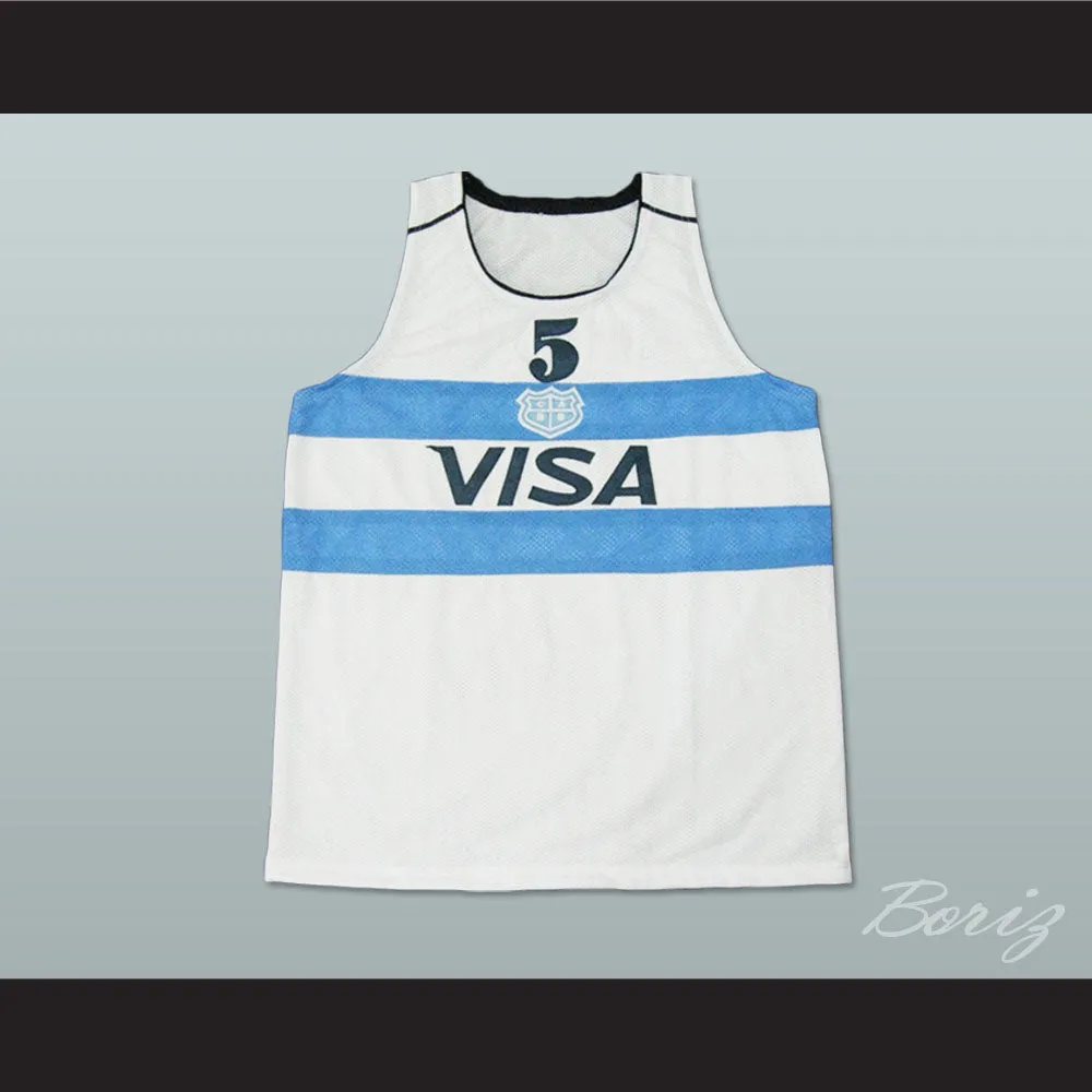 Manu Ginobili 5 Argentina White Basketball Jersey