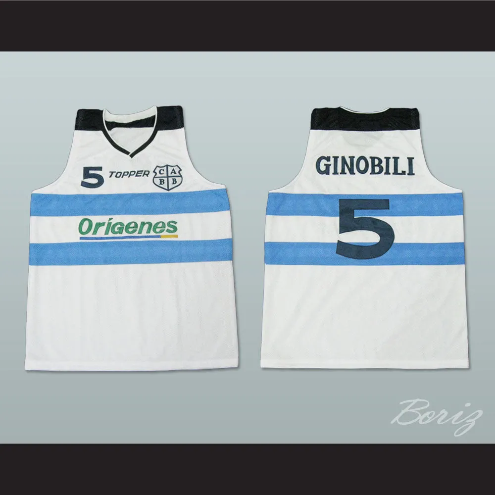 Manu Ginobili 5 Argentina White Basketball Jersey