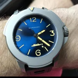 Maranez Bangla 47 titanium automatic watch Blue Sunray dial