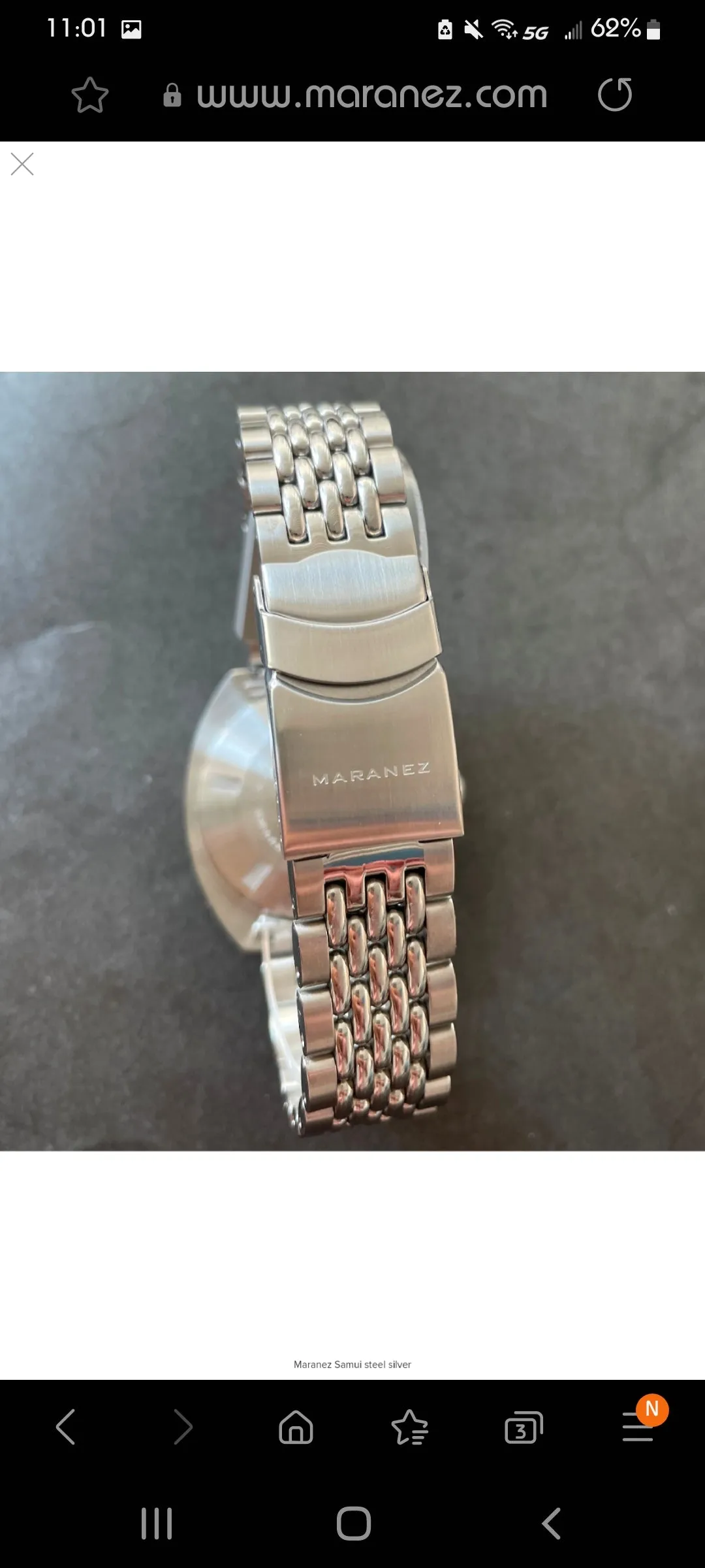Maranez Samui Steel Automatic Watch Silver