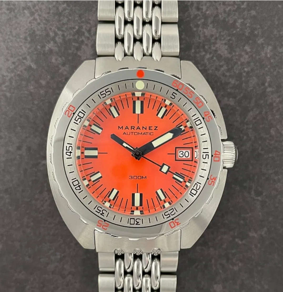 Maranez Samui Vintage Steel Automatic Watch Orange
