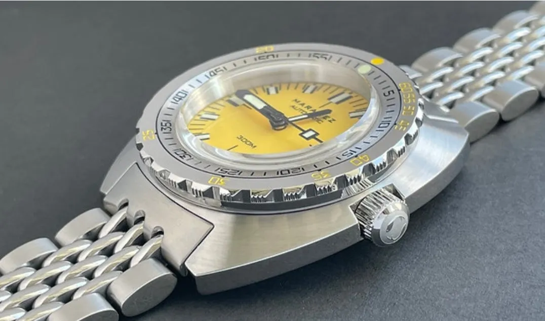 Maranez Samui Vintage Steel Automatic Watch Yellow