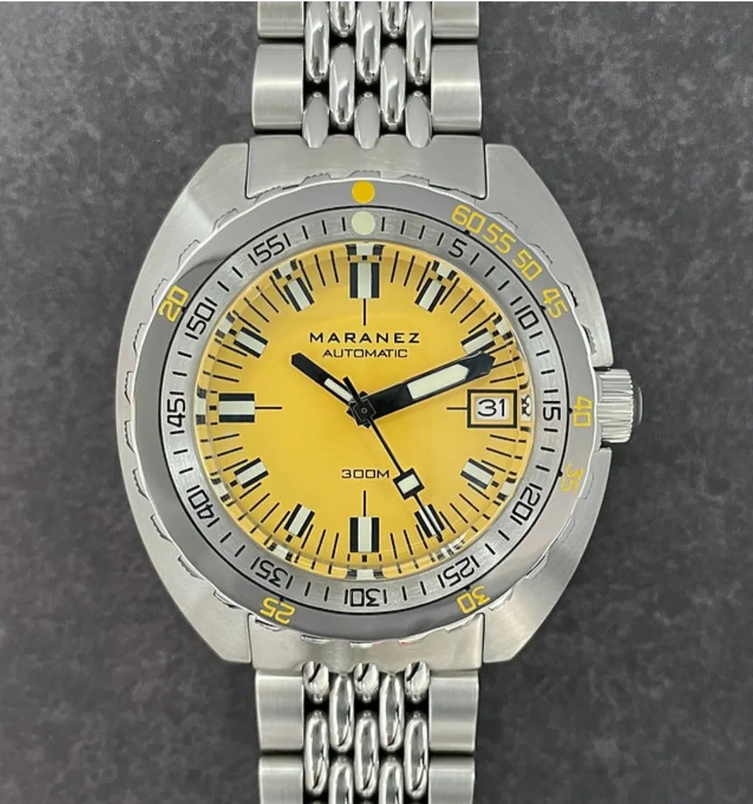 Maranez Samui Vintage Steel Automatic Watch Yellow
