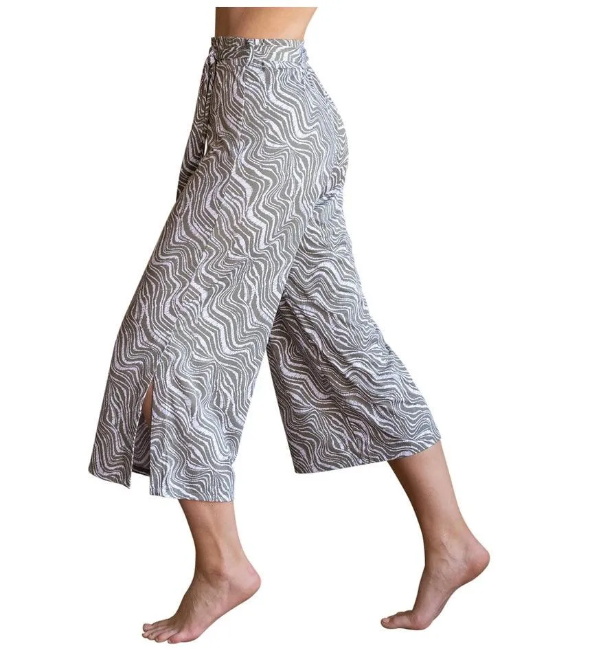 Marble 3/4 length trousers - khaki/white