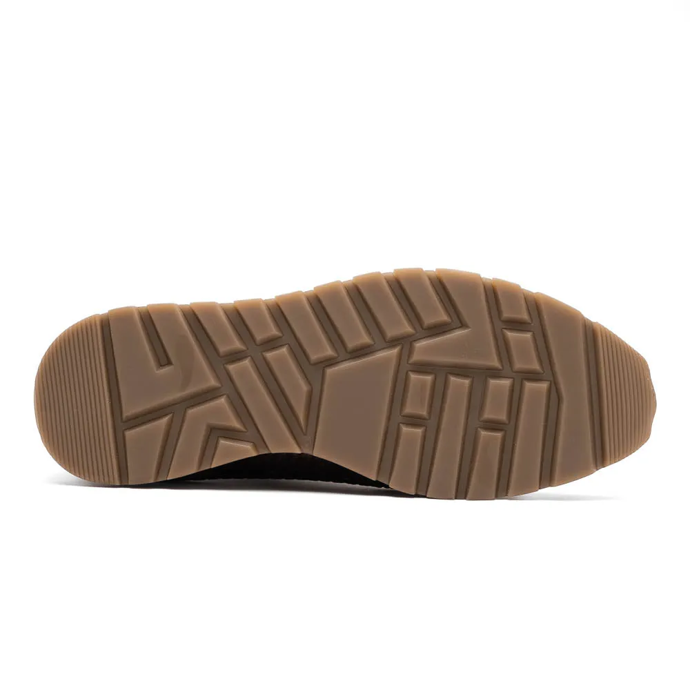 Marco Di Milano Roma Brown Genuine Caiman Crocodile / Woven Leather Fashion Sneakers