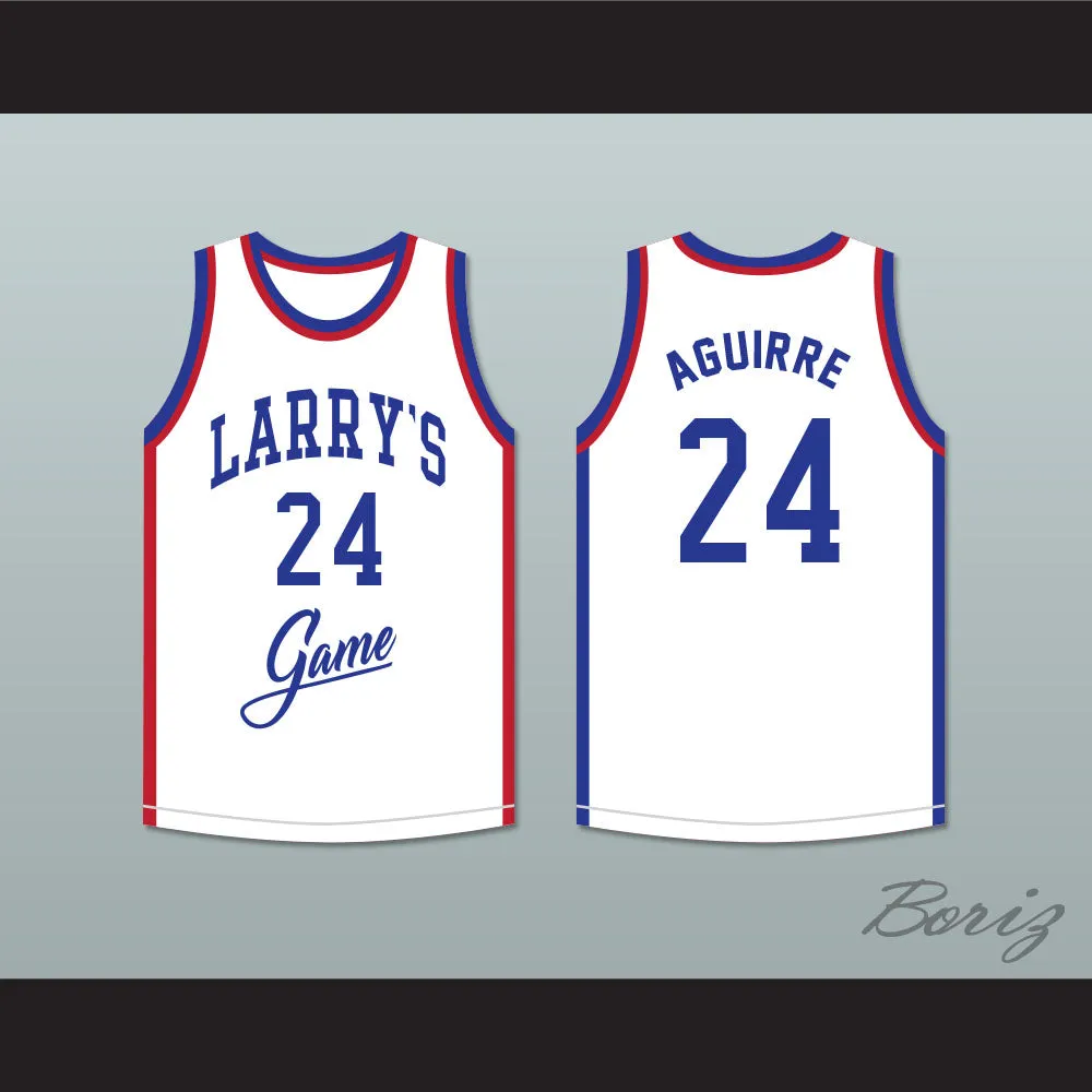 Mark Aguirre 24 Larry's Game White Basketball Jersey 1988 Charity Event