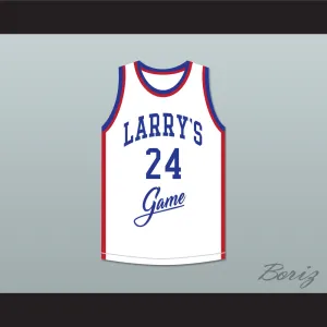 Mark Aguirre 24 Larry's Game White Basketball Jersey 1988 Charity Event