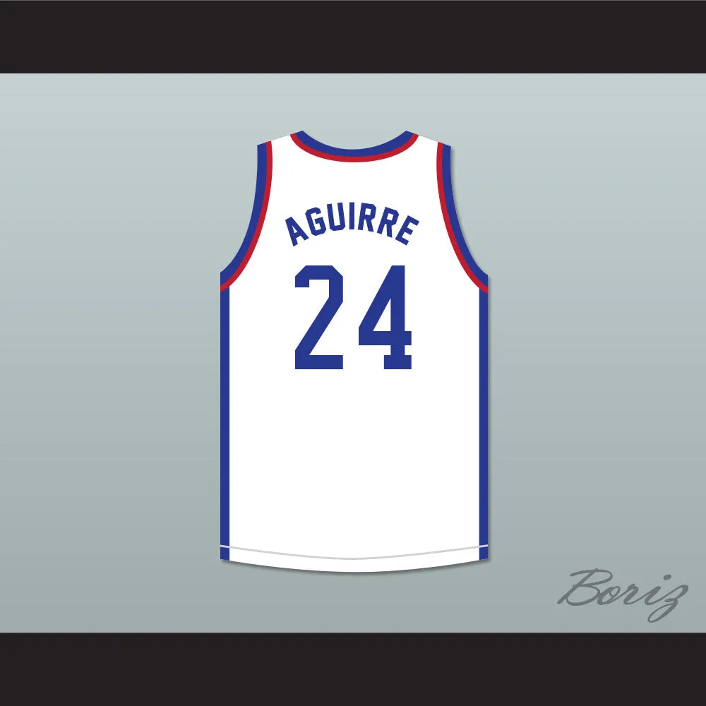 Mark Aguirre 24 Larry's Game White Basketball Jersey 1988 Charity Event