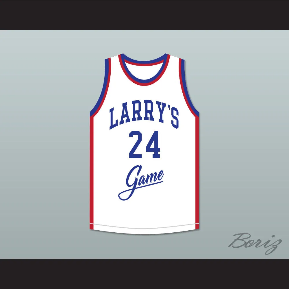 Mark Aguirre 24 Larry's Game White Basketball Jersey 1988 Charity Event