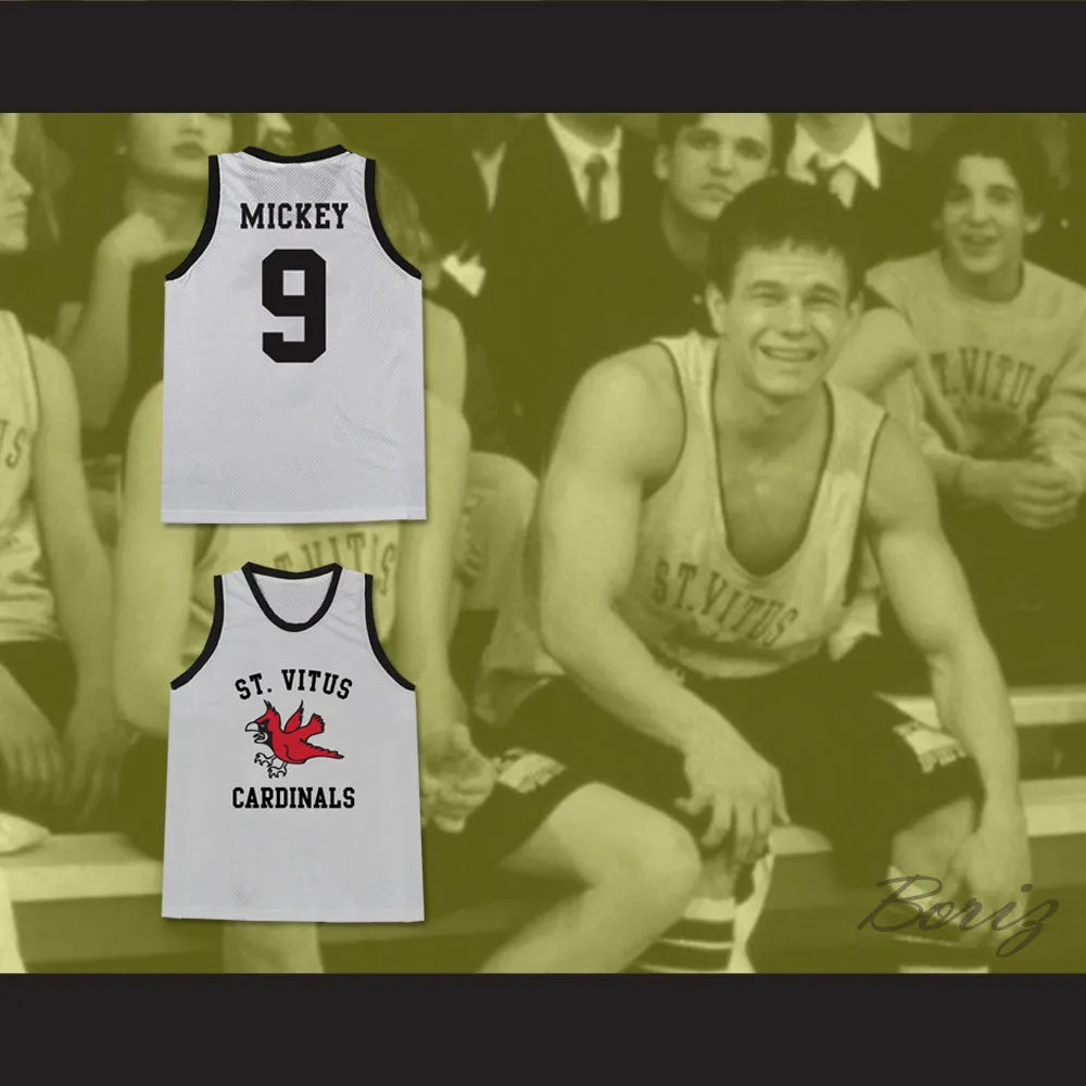 Mark Wahlberg Mickey 9 St Vitus Cardinals Light Gray Basketball Jersey from The Basketball Diaries