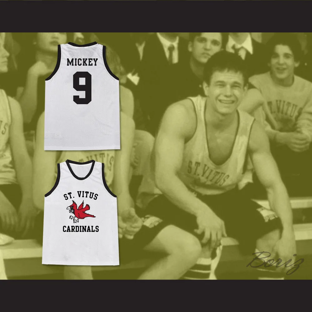 Mark Wahlberg Mickey 9 St Vitus Cardinals White Basketball Jersey from The Basketball Diaries