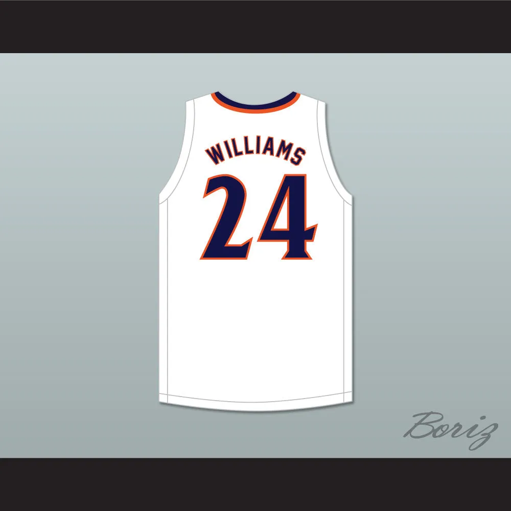 Mark Williams 24 Norfolk Academy Bulldogs White Basketball Jersey 2
