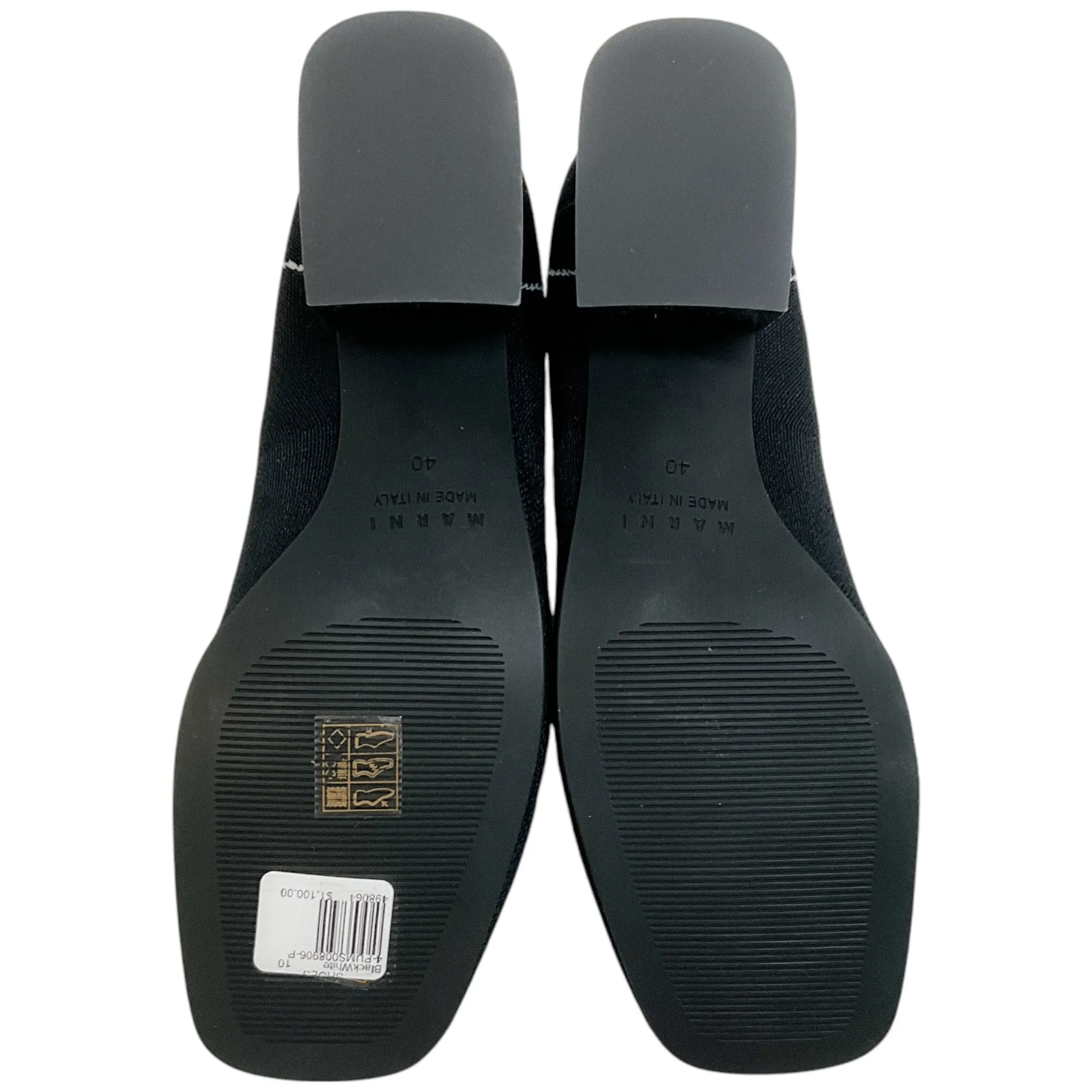 Marni Black / Lily White Low Sock Loafer Pumps