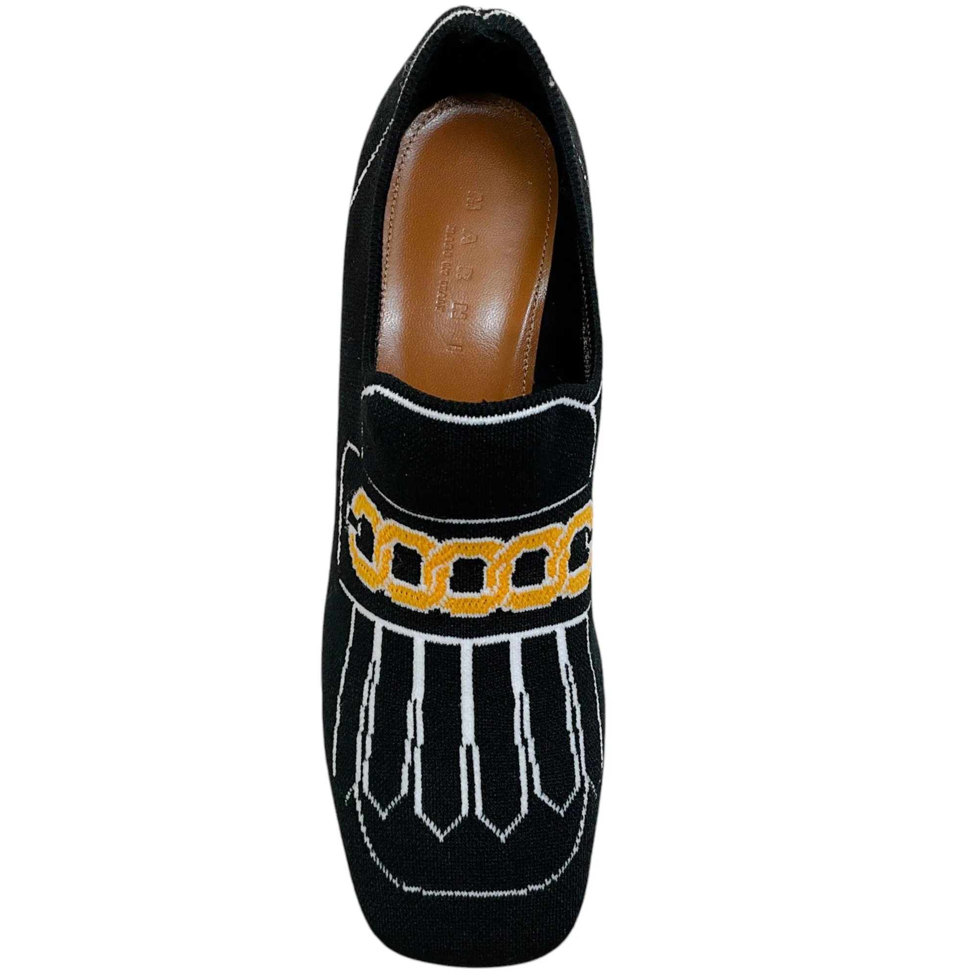 Marni Black / Lily White Low Sock Loafer Pumps