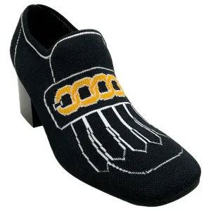 Marni Black / Lily White Low Sock Loafer Pumps