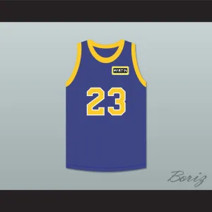Martin Payne 23 Blue Basketball Jersey with Martin Patch