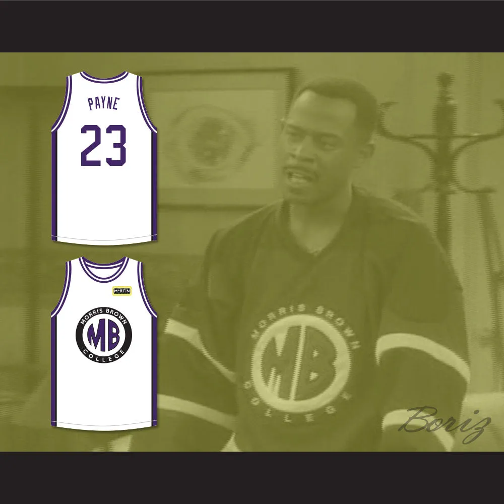 Martin Payne 23 Morris Brown College White Basketball Jersey with Martin Patch