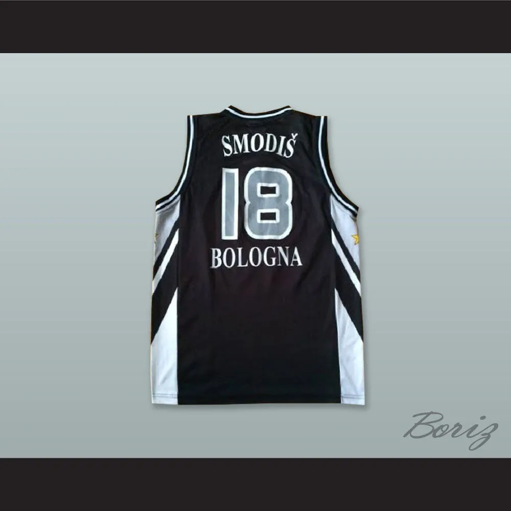 Matjaz Smodis 18 Virtus Bologna Italy Black Basketball Jersey