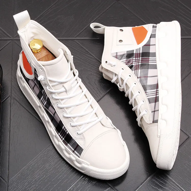 Men Casual Ankle Boots Spring Autumn High Top Men's Vulcanize Comfortable Sneakers Walking Leisure Shoes