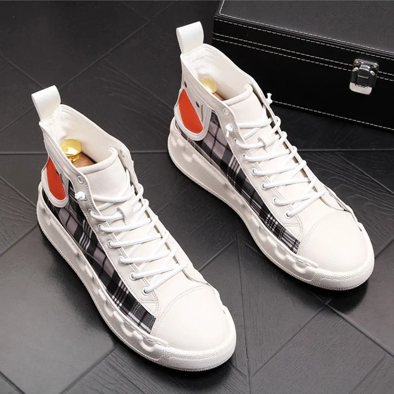 Men Casual Ankle Boots Spring Autumn High Top Men's Vulcanize Comfortable Sneakers Walking Leisure Shoes