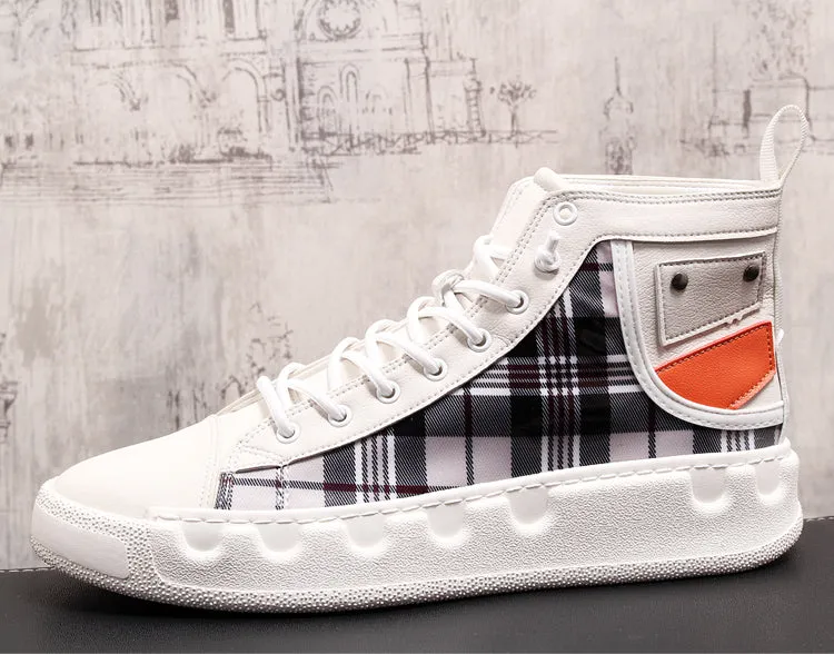 Men Casual Ankle Boots Spring Autumn High Top Men's Vulcanize Comfortable Sneakers Walking Leisure Shoes