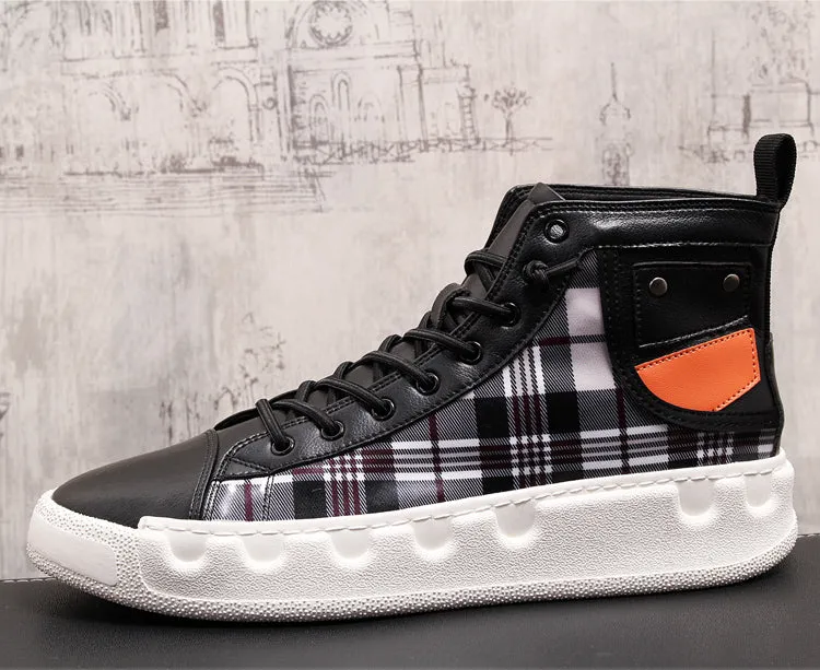 Men Casual Ankle Boots Spring Autumn High Top Men's Vulcanize Comfortable Sneakers Walking Leisure Shoes