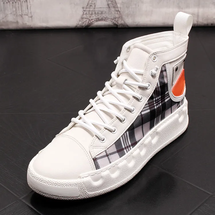 Men Casual Ankle Boots Spring Autumn High Top Men's Vulcanize Comfortable Sneakers Walking Leisure Shoes