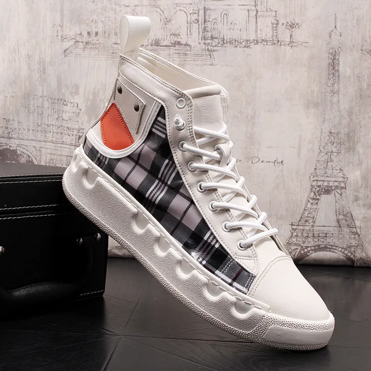 Men Casual Ankle Boots Spring Autumn High Top Men's Vulcanize Comfortable Sneakers Walking Leisure Shoes