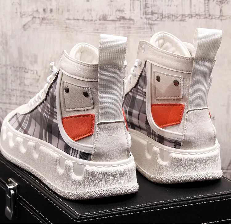Men Casual Ankle Boots Spring Autumn High Top Men's Vulcanize Comfortable Sneakers Walking Leisure Shoes
