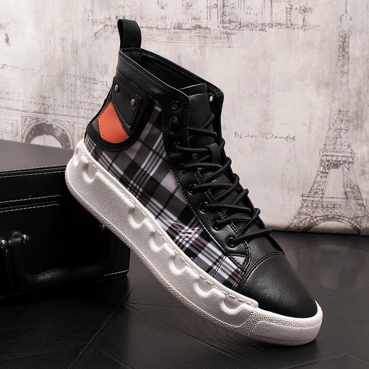 Men Casual Ankle Boots Spring Autumn High Top Men's Vulcanize Comfortable Sneakers Walking Leisure Shoes