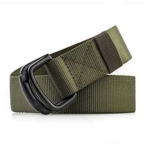 Men Casual Metal Buckle Nylon Belt