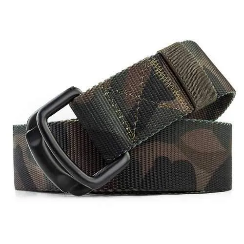 Men Casual Metal Buckle Nylon Belt