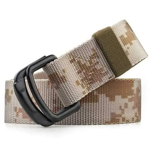 Men Casual Metal Buckle Nylon Belt