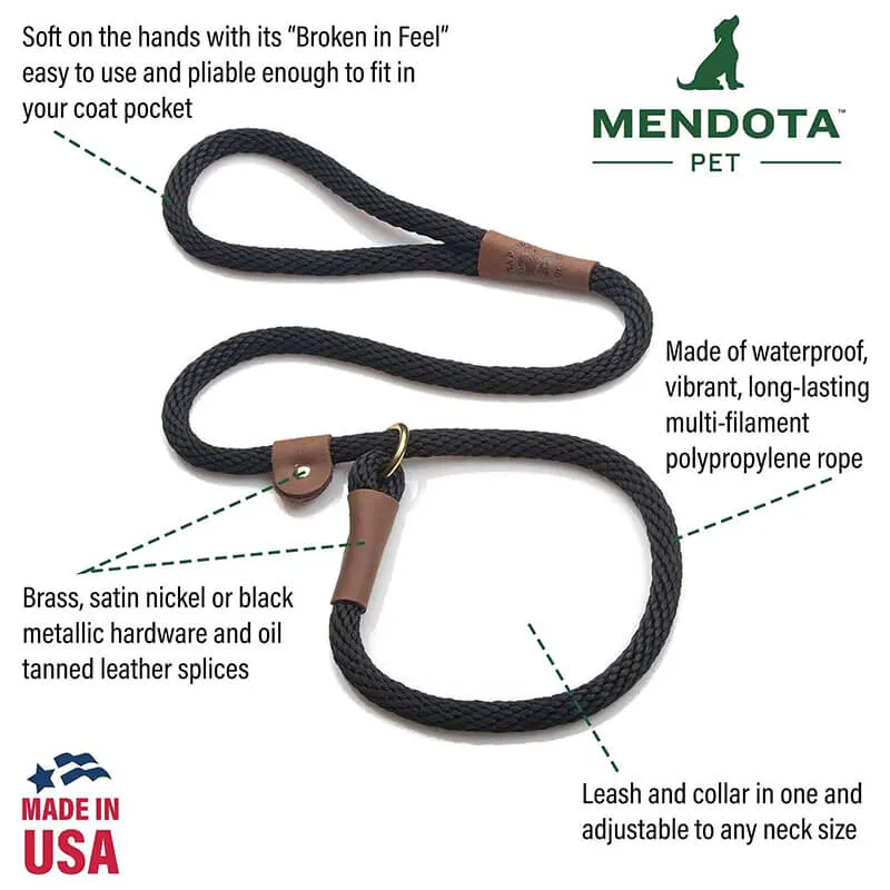 Mendota Rope Slip Lead Black Confetti