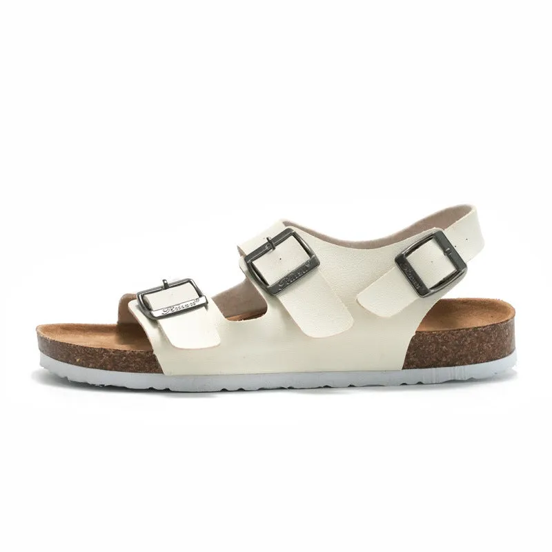 Men’s and Women’s Three Buckle Cork Sandals for Summer