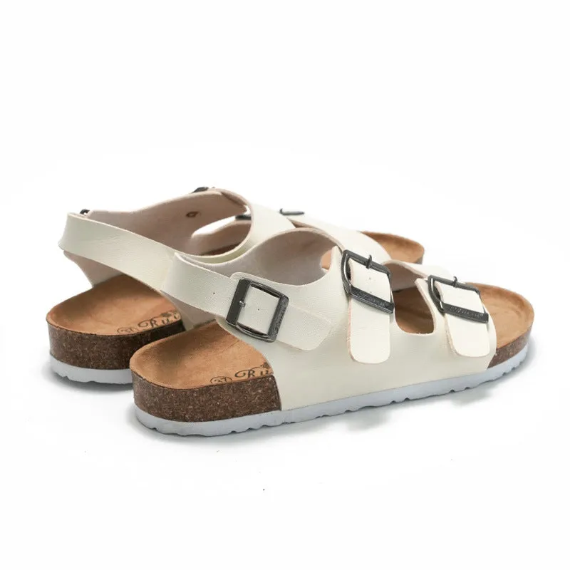 Men’s and Women’s Three Buckle Cork Sandals for Summer