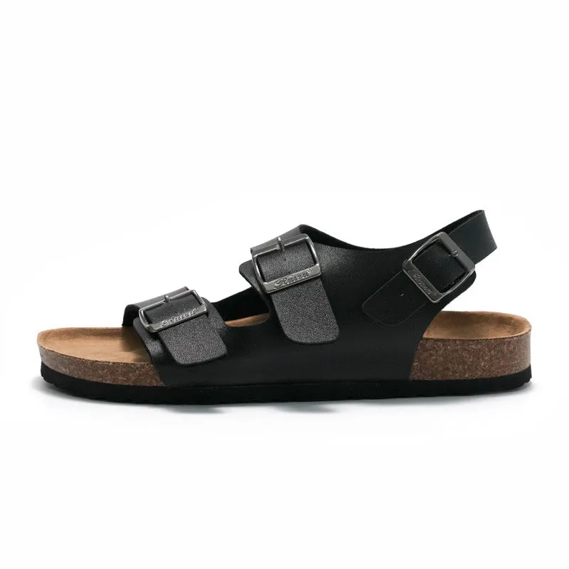 Men’s and Women’s Three Buckle Cork Sandals for Summer
