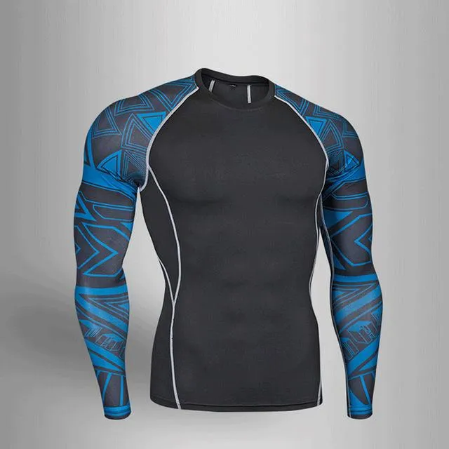 Men's Compression Run jogging Suits Clothes Sports Set 4xl Long t shirt And Pants Gym Fitness workout Tights clothing