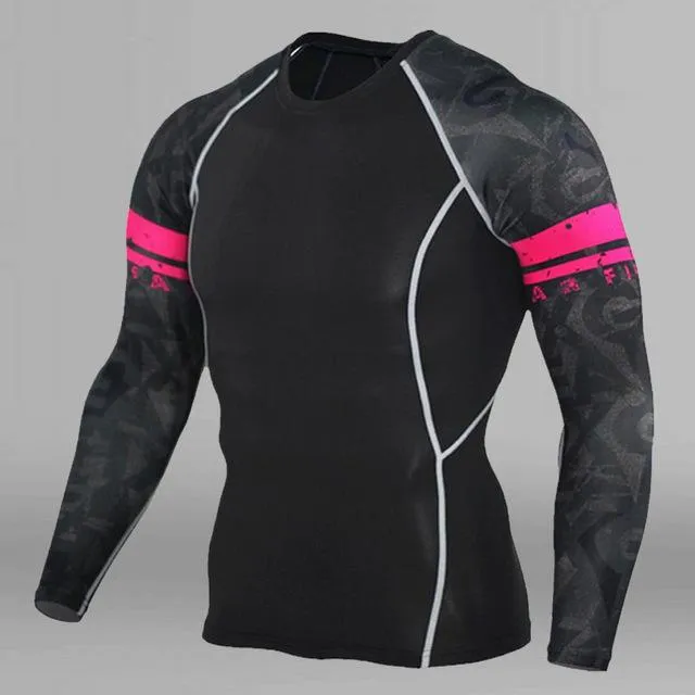 Men's Compression Run jogging Suits Clothes Sports Set 4xl Long t shirt And Pants Gym Fitness workout Tights clothing