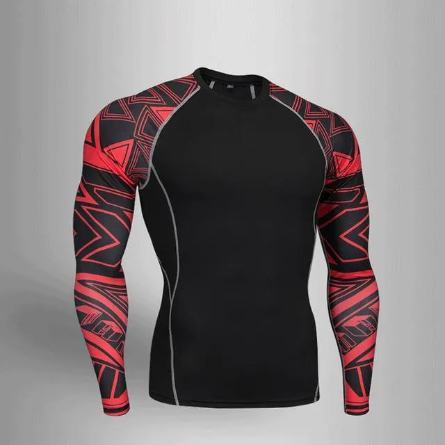 Men's Compression Run jogging Suits Clothes Sports Set 4xl Long t shirt And Pants Gym Fitness workout Tights clothing