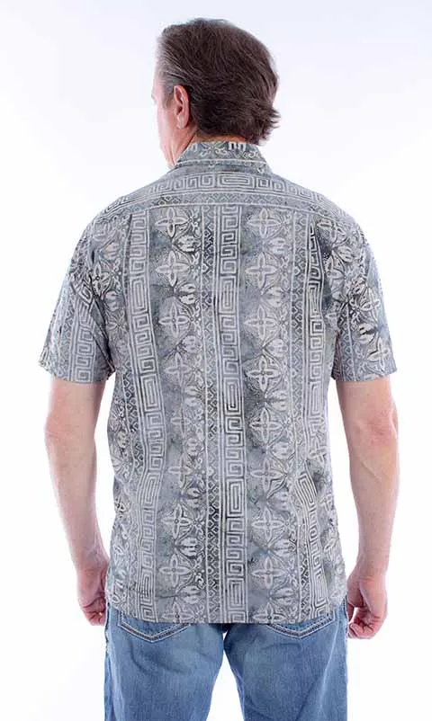 Men's Farthest Point Collection Shirt: Short Sleeve Batik