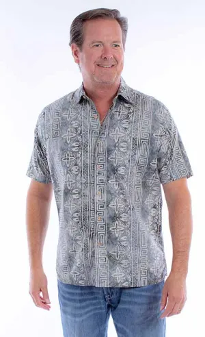 Men's Farthest Point Collection Shirt: Short Sleeve Batik