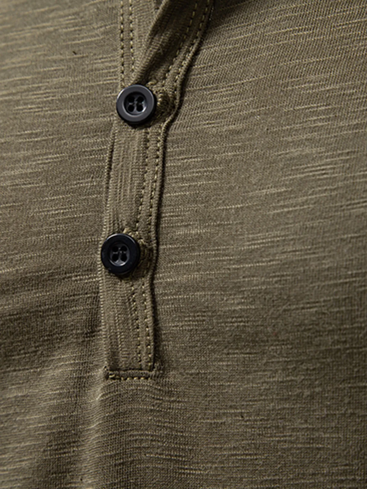 Men's Henley Collar Casual Tee Solid Color T-Shirt