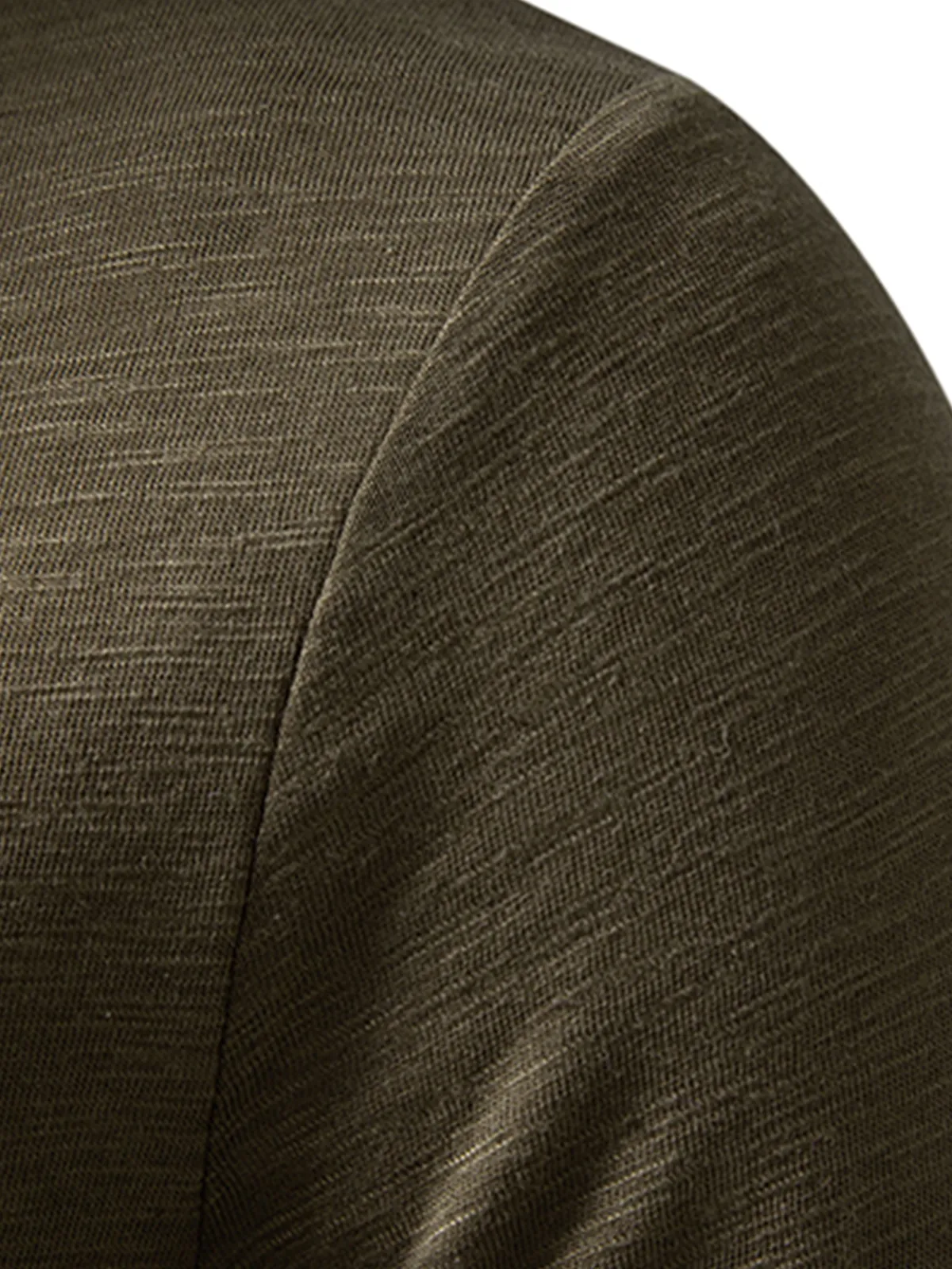 Men's Henley Collar Casual Tee Solid Color T-Shirt