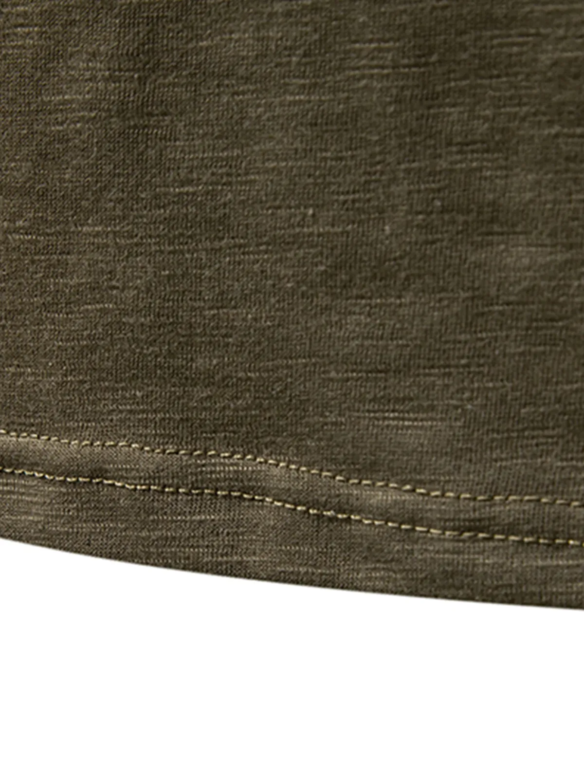 Men's Henley Collar Casual Tee Solid Color T-Shirt