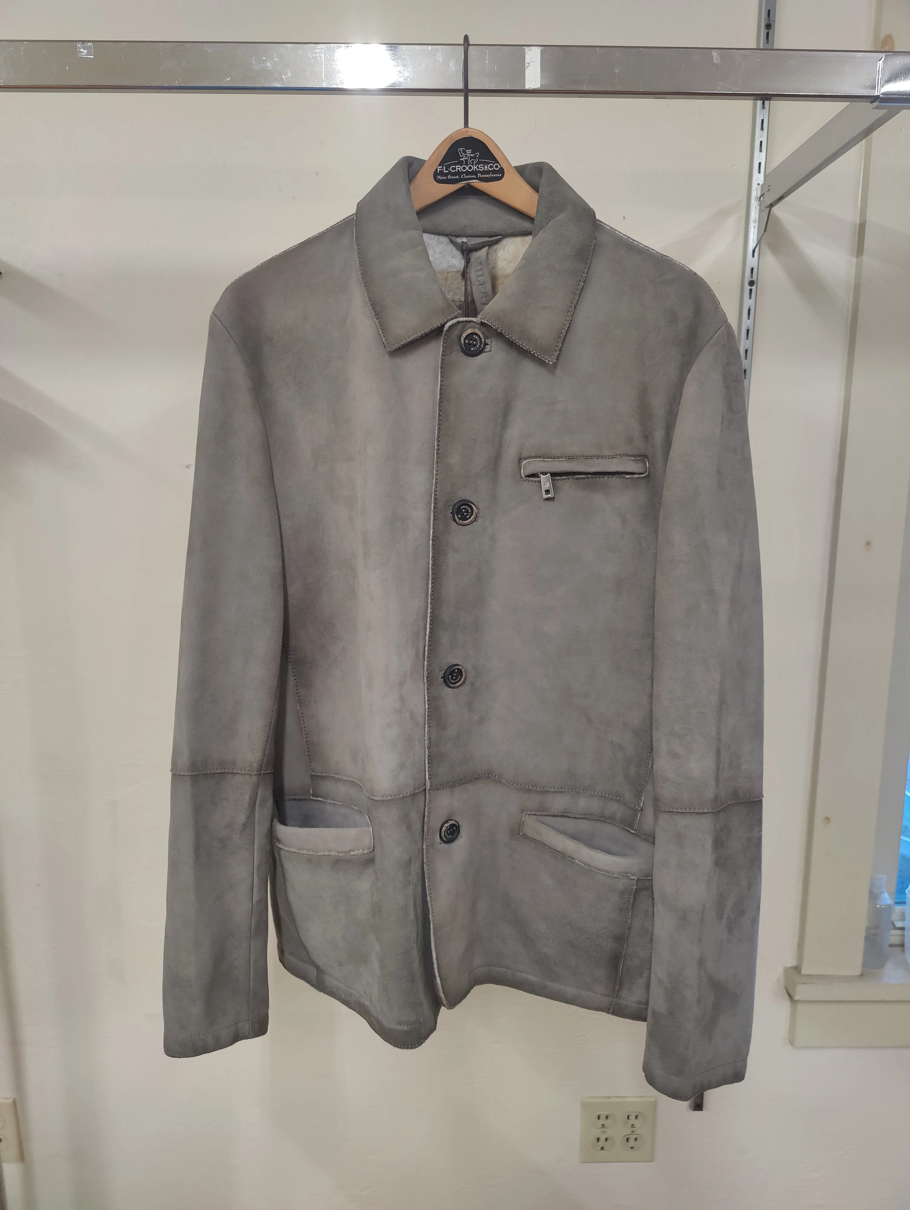 Men's Milestone | Goat Suede Jacket | Grey