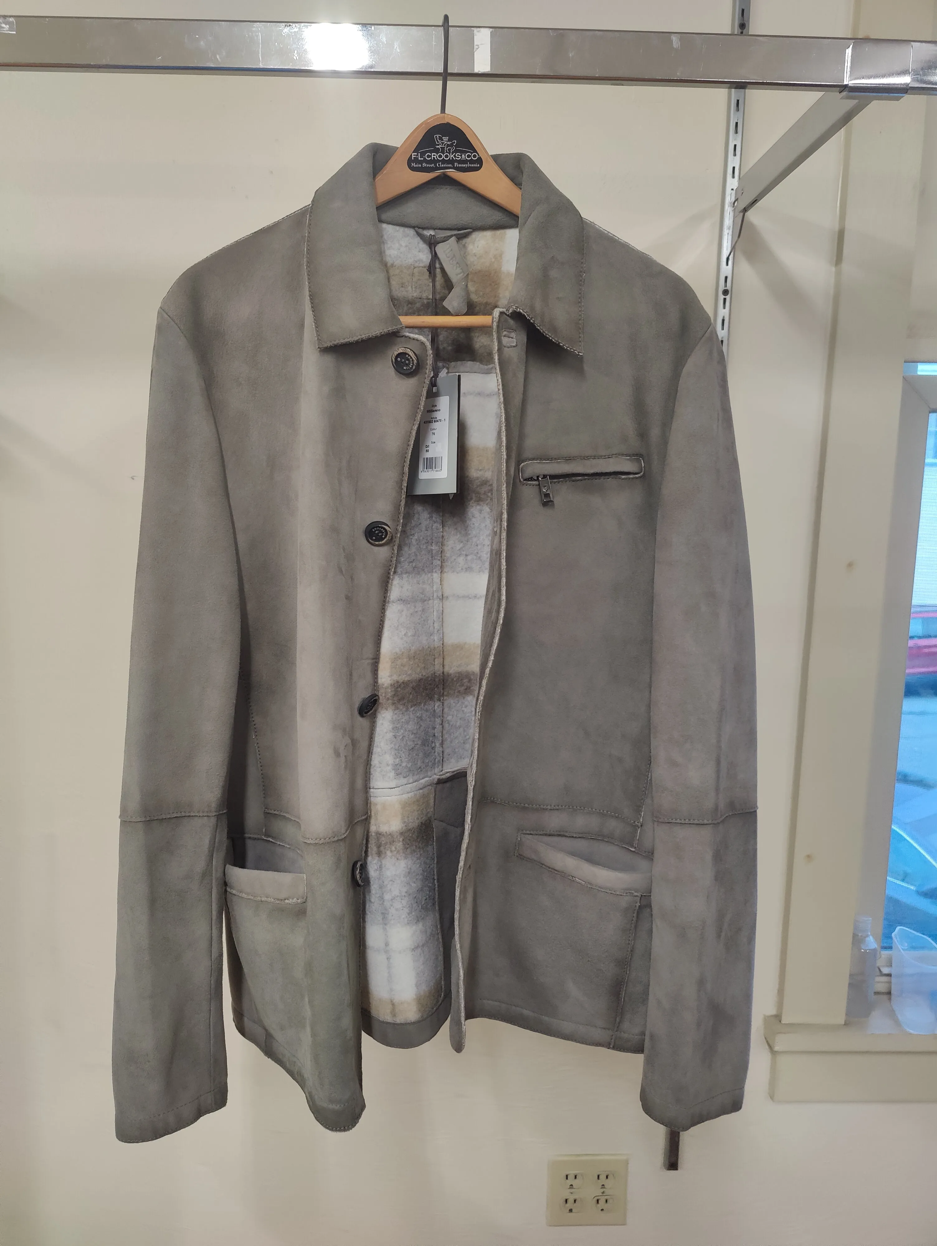Men's Milestone | Goat Suede Jacket | Grey