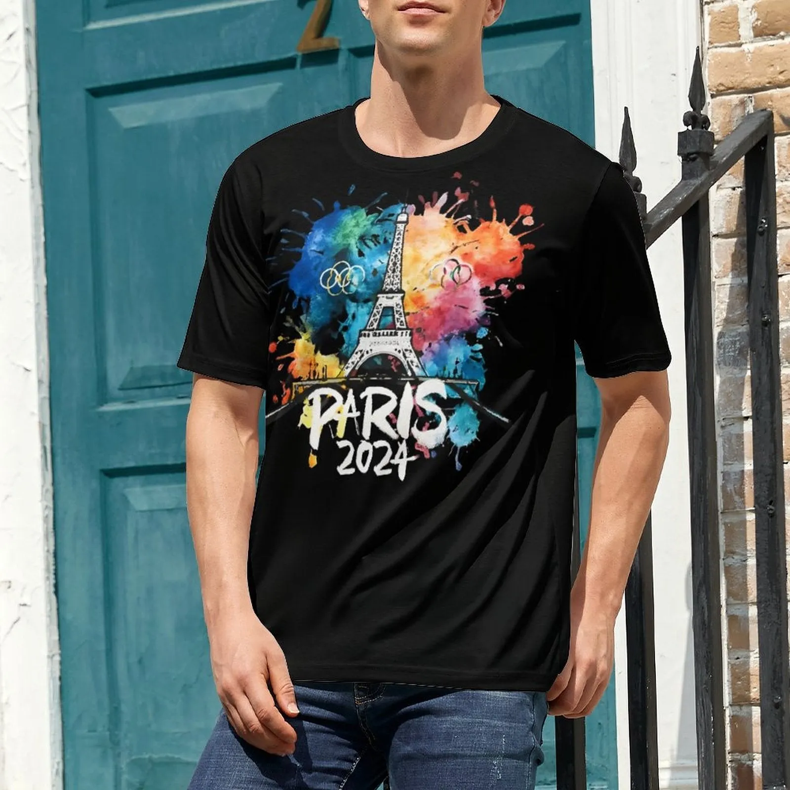 Men's Round Neck 2024 Olympic France Casual T-Shirt 2404000531
